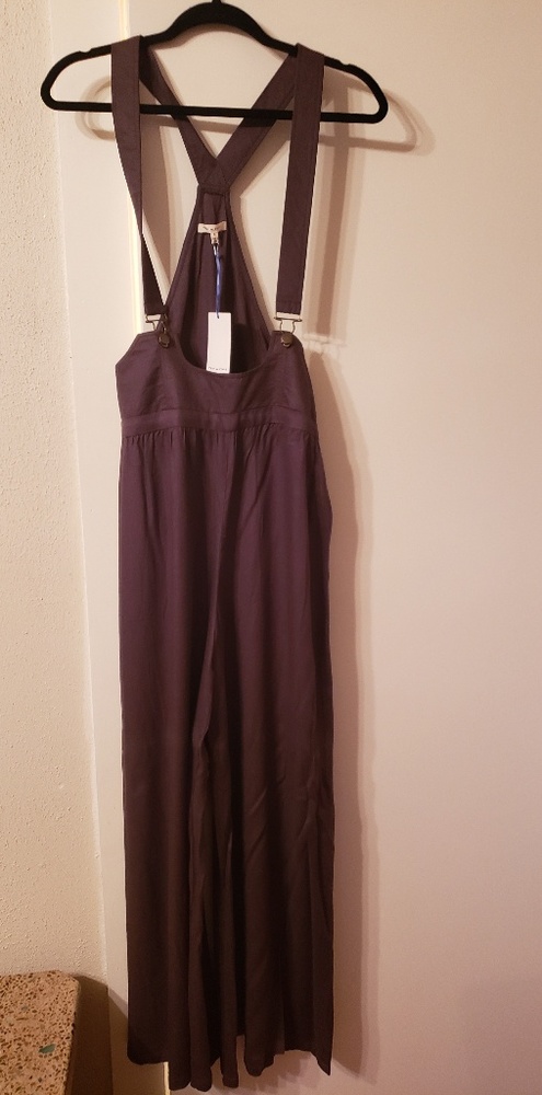 Olive rayon overalls